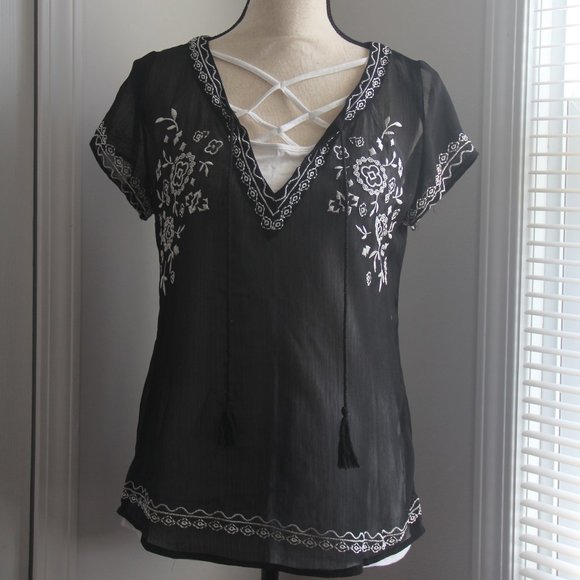 Maurices | Black Chiffon Fashion Top - Picture 1 of 5